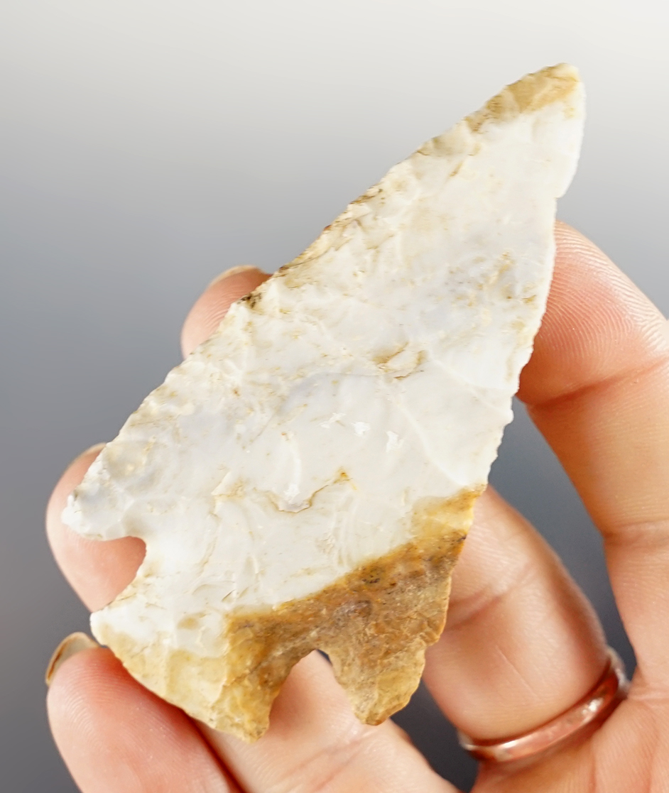 3" Hardin made from beautiful Flint. Found in Daviess Co., Kentucky. Ex. Jim Bond, Ken Blake. COA. 