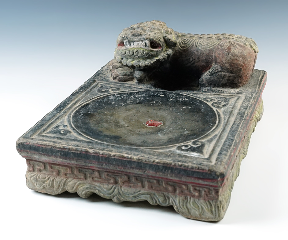 Large 11 1/2" x 8 1/2" Chinese Ink Bowl Palette. From the Tang Dynasty. Circa AD 618-907.