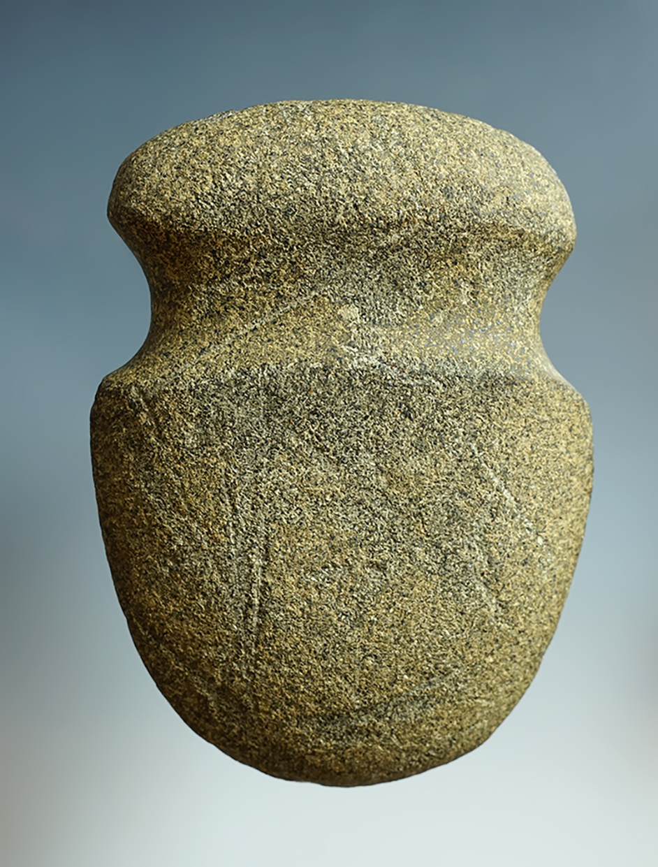 Large 7 3/8" Full Groove Axe found in Fulton Co., Indiana. Some plow scars but excellent condition.