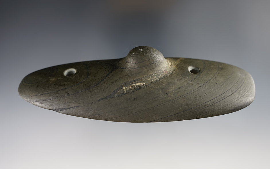 Outstanding 5 5/16” Spineback Gorget found in Paulding Co., Ohio. Ex. Cameron Parks. 