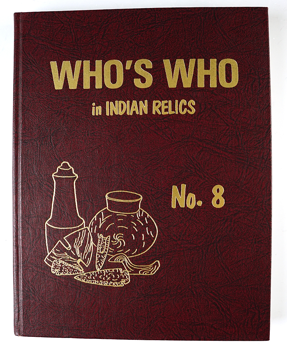 Hardcover Book: "Who's Who in Indian Relics" No. 8, 1st edition in excellent condition.