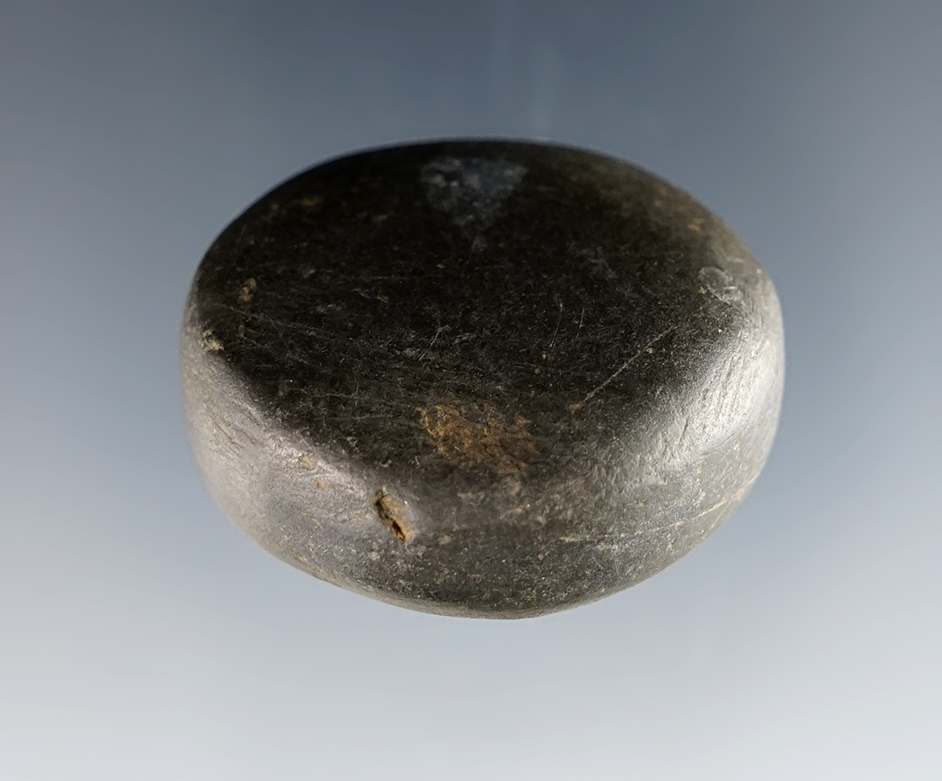 Well polished 1 3/8" miniature Discoidal found in Logan Co., Ohio. Ex. Johnson collection.