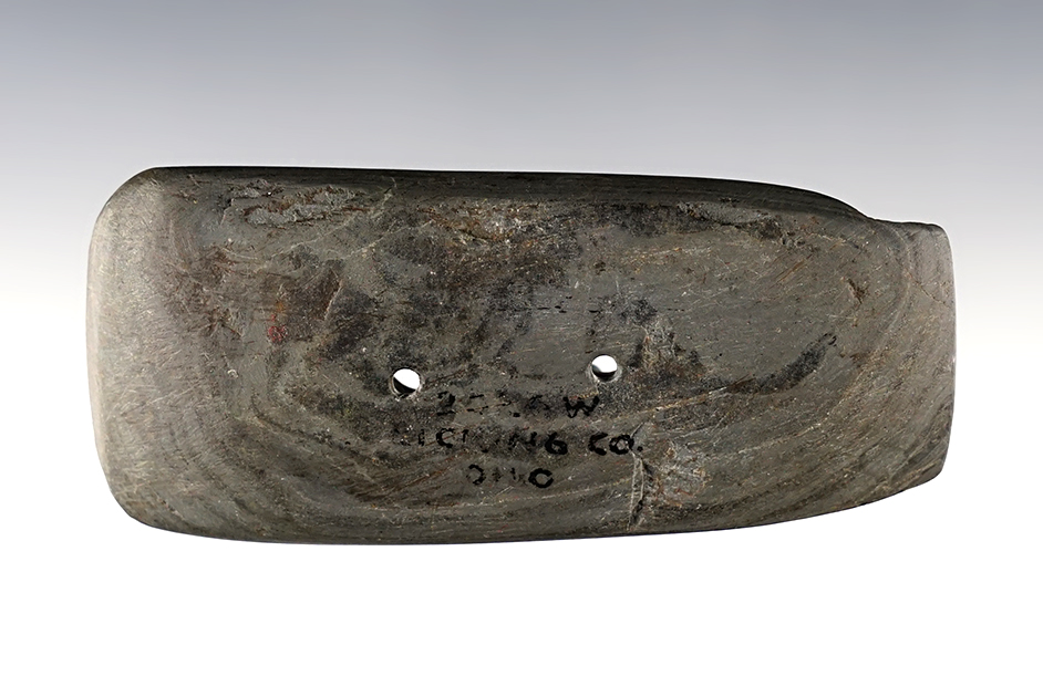 Nice 3 7/8" Gorget found in Licking Co., Ohio. Pictured. Bennett COA.