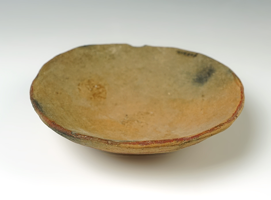 4 5/8" Anasazi pottery dish with nice paint on exterior.