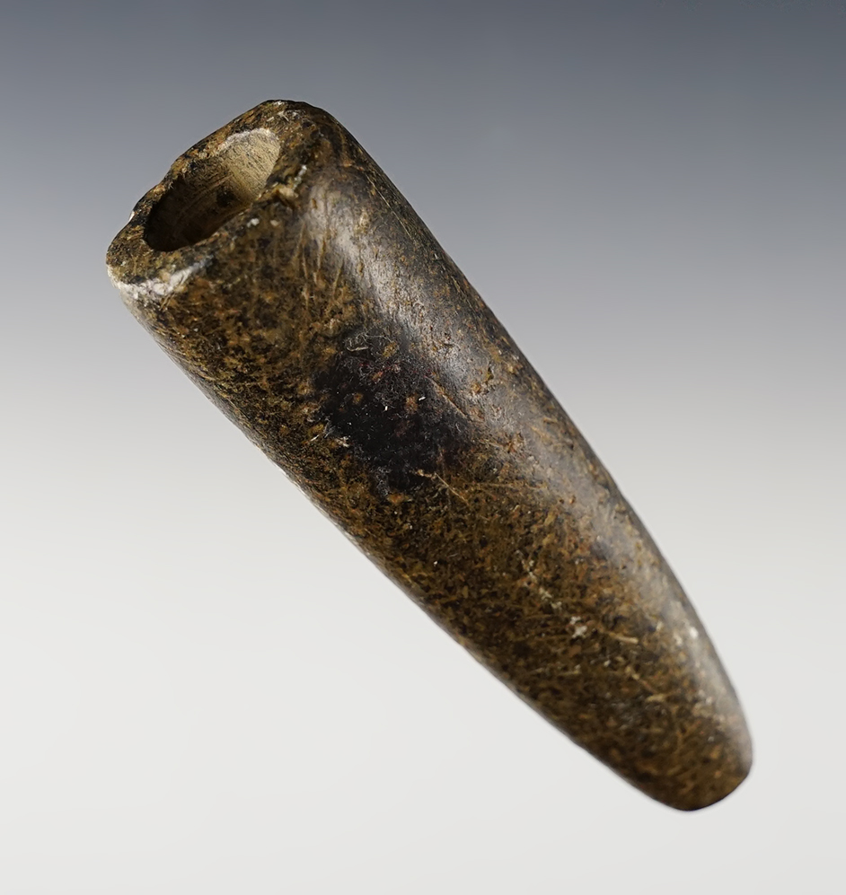 3 3/4" Adena Tube Pipe - well patinated Hardstone. Miami Co., Ohio.