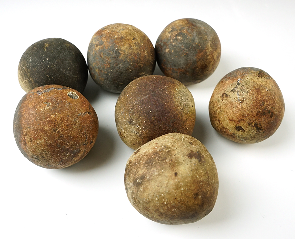 Set of 7 large Hardstone Cooking Balls found in Posey Co., Indiana. 