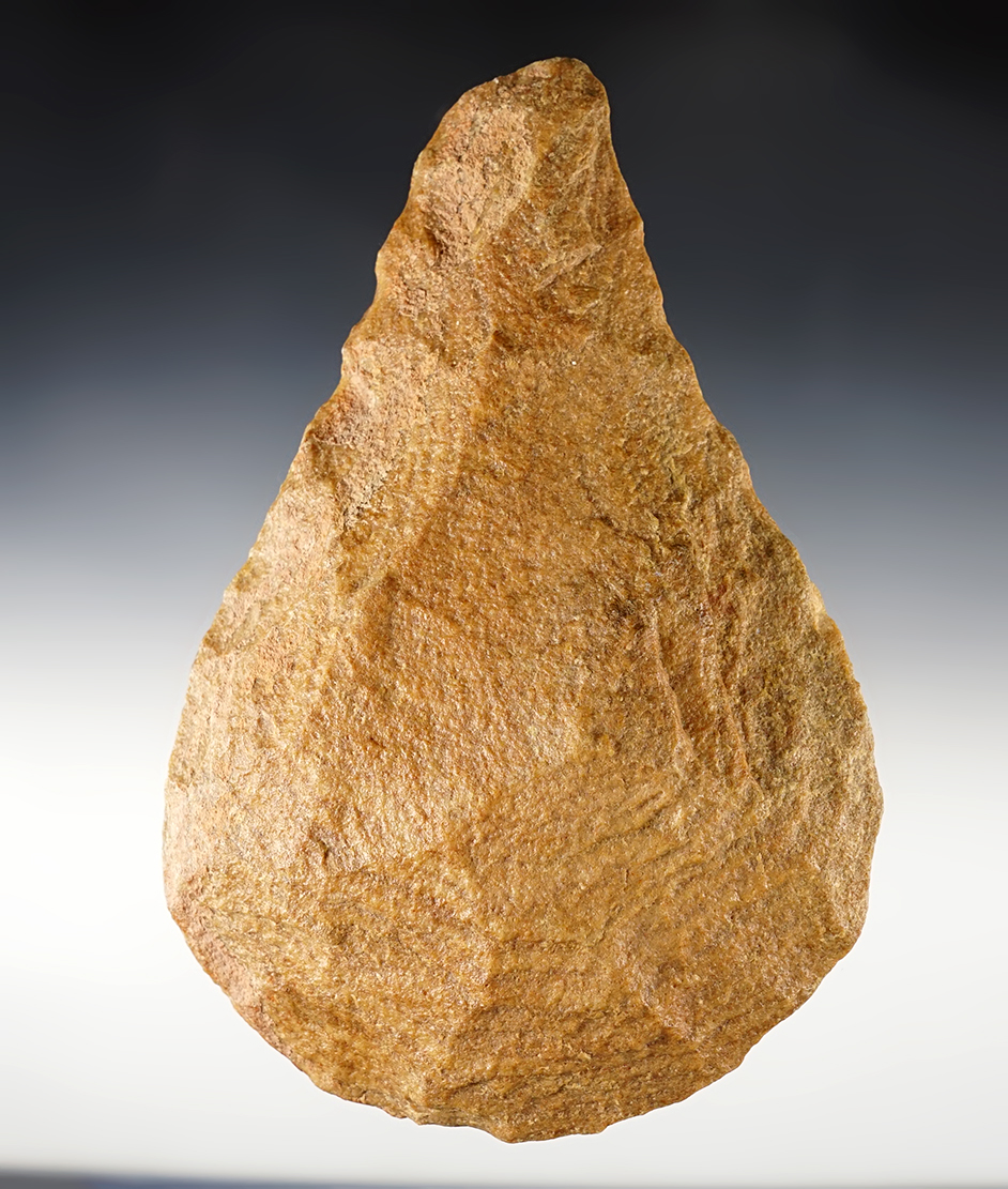 7" x 4 5/8" Acheulean hand axe from North Africa that is over 200,000 years old.