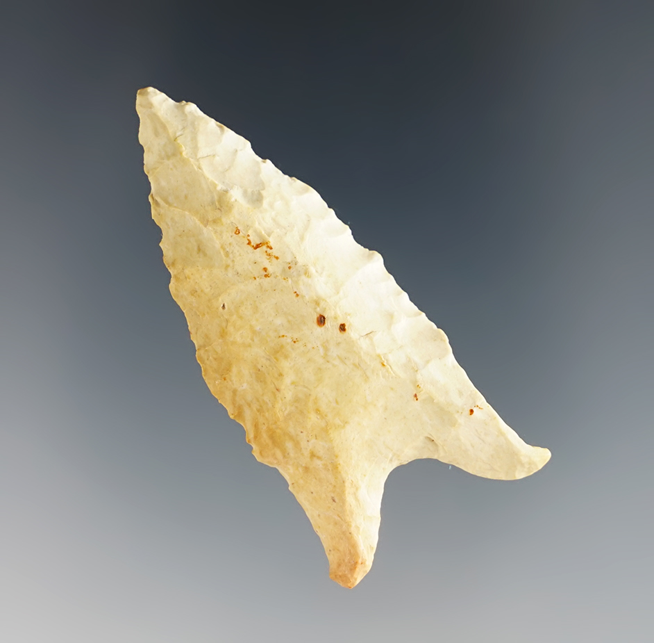 2 3/16" Southern Illinois Dalton with a nicely styled base. Made from a cream-colored Chert.