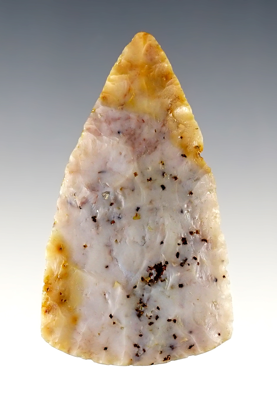 2 3/16" Triangular Blade with grinding to the base. Wood Co., West Virginia in the 1950's. 