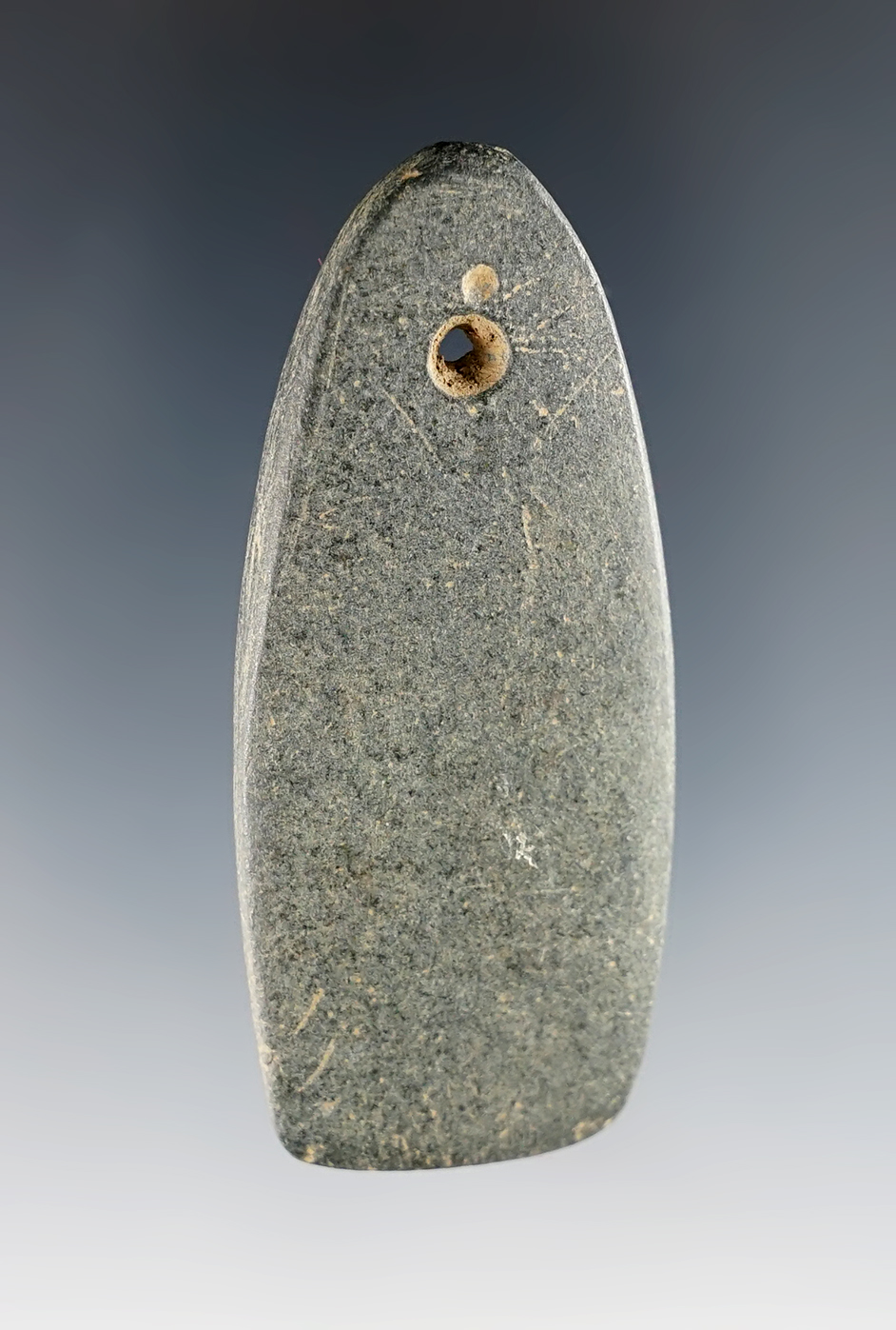 Fine 2 9/16" Hardstone Pendant - Thomas Hunt Site, Belmont Co., Ohio on 10-12-74 by Coss.