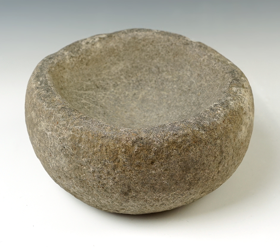 6 1/2" wide Zuni Medicine Bowl recovered in New Mexico. Nicely made from Hardstone.