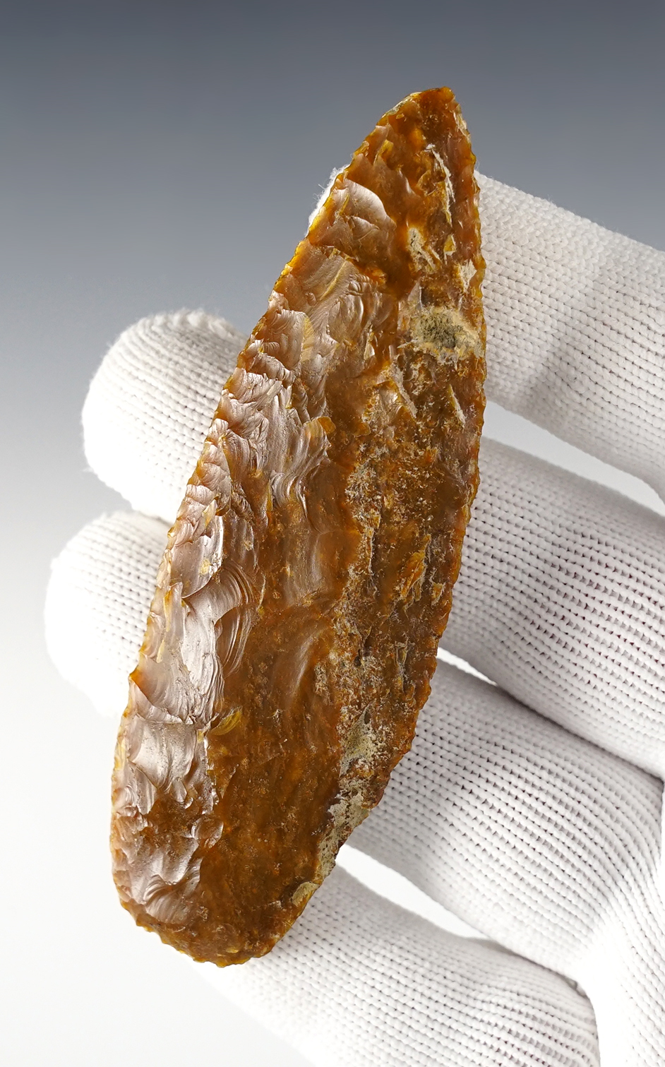 Very nice material on this 3 3/4" Knife made from Agatized Wood. Washington/Oregon. 