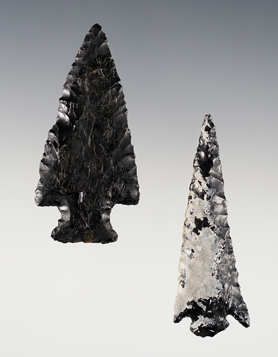 Pair of nicely made points found in Lake Co., Oregon. .The largest is 2 5/16"