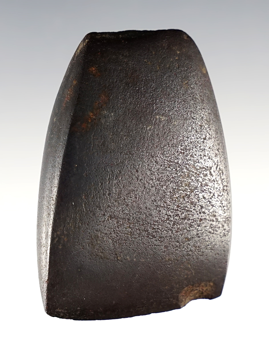 2" x 1 7/16" wide very fine Hematite Celt. Found in Licking Co., Ohio.