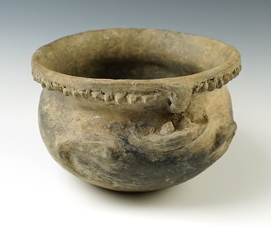 5 1/2" Mississippian Frog Effigy Bowl - Crosko Site in Mississippi Co., Arkansas in 1982. 