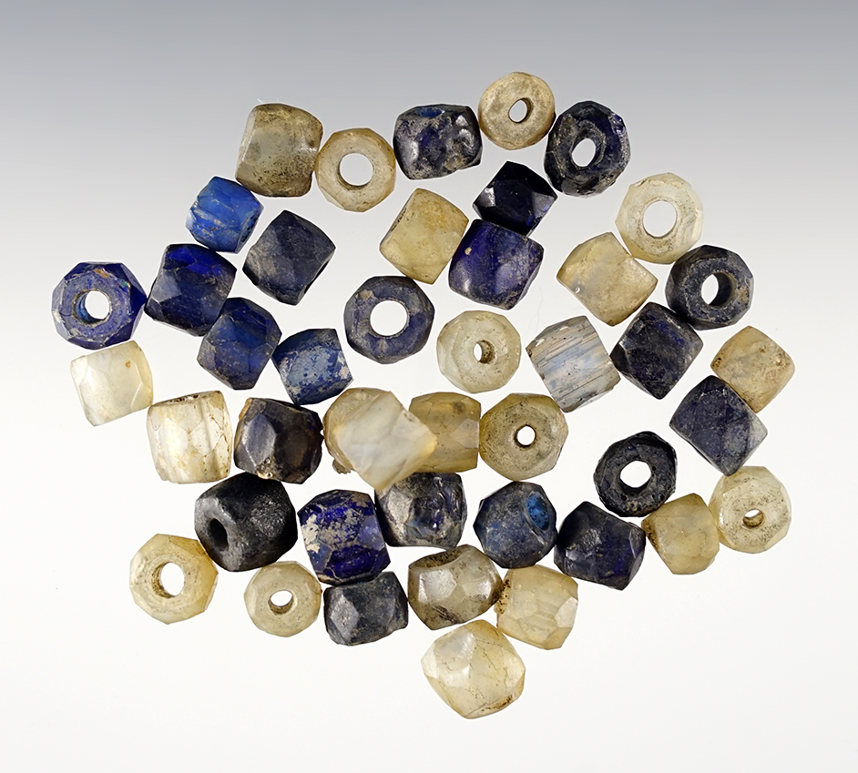 Set of 44 Russian Faceted Trade Beads found in the Pacific Northwest. Circa 1800's.
