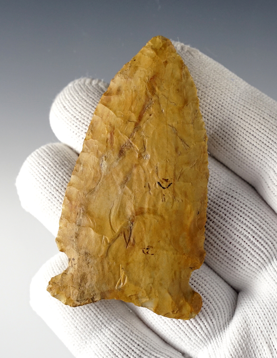 Well made 2 15/16" Missouri Osceola made from nice orange and pink Flint. Bennett COA.