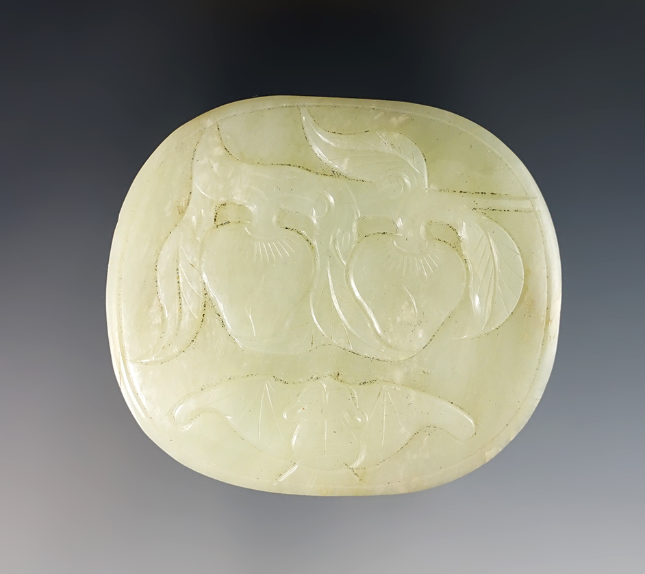 Nicely carved 2 11/16" Chinese Jade Pendant. Exact age unknown.