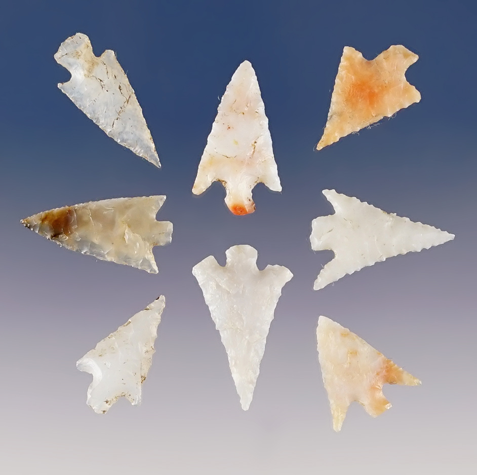 Set of finely made points found near the Columbia River, Washington/Oregon. 