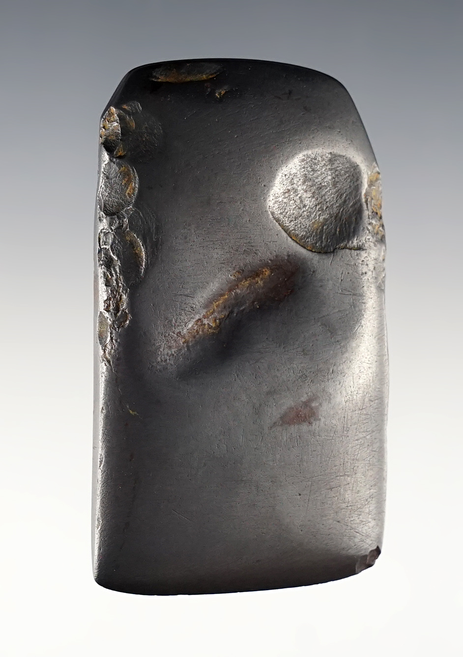 2 11/16" well polished Hematite Celt - Illinois. Excellent overall condition. Ex. Tom Davis.