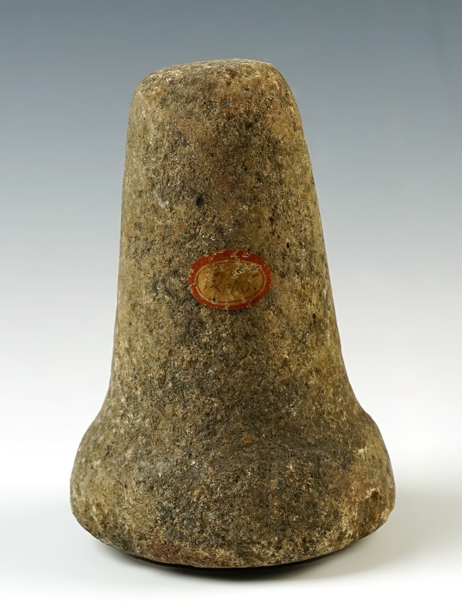 4 9/16" Bell Pestle made from heavily patinated hardstone, found in Holmes Co., Ohio. 