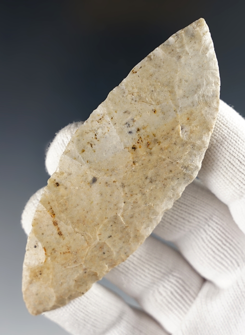 3 5/8" Bi-Pointed Woodland Knife made from nice material. Found in Kansas. 