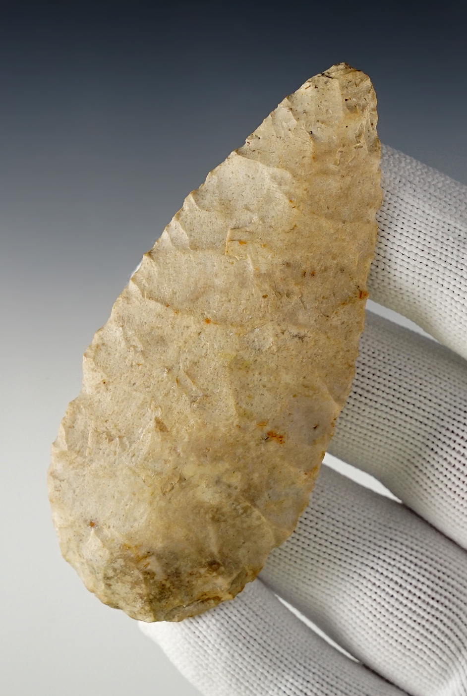 3 1/2" St. Charles Dovetail Preform found in Jersey Co., Illinois. Ex. Charles West. Stermer COA