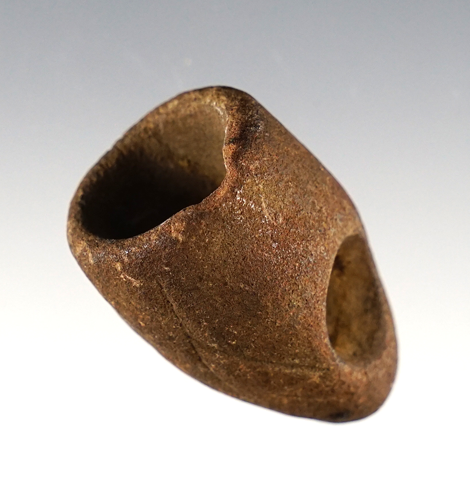 1 7/16" Ft. Ancient Vase Pipe found in Ohio, nice incised line engravings on exterior. 