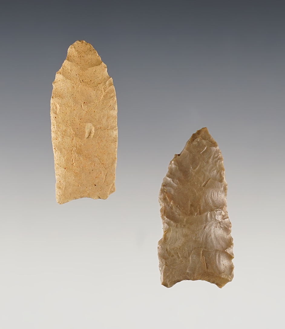 Nice pair of Paleo Midland Points, both come with COAs. Texas & New Mexico. Stermer COA. 