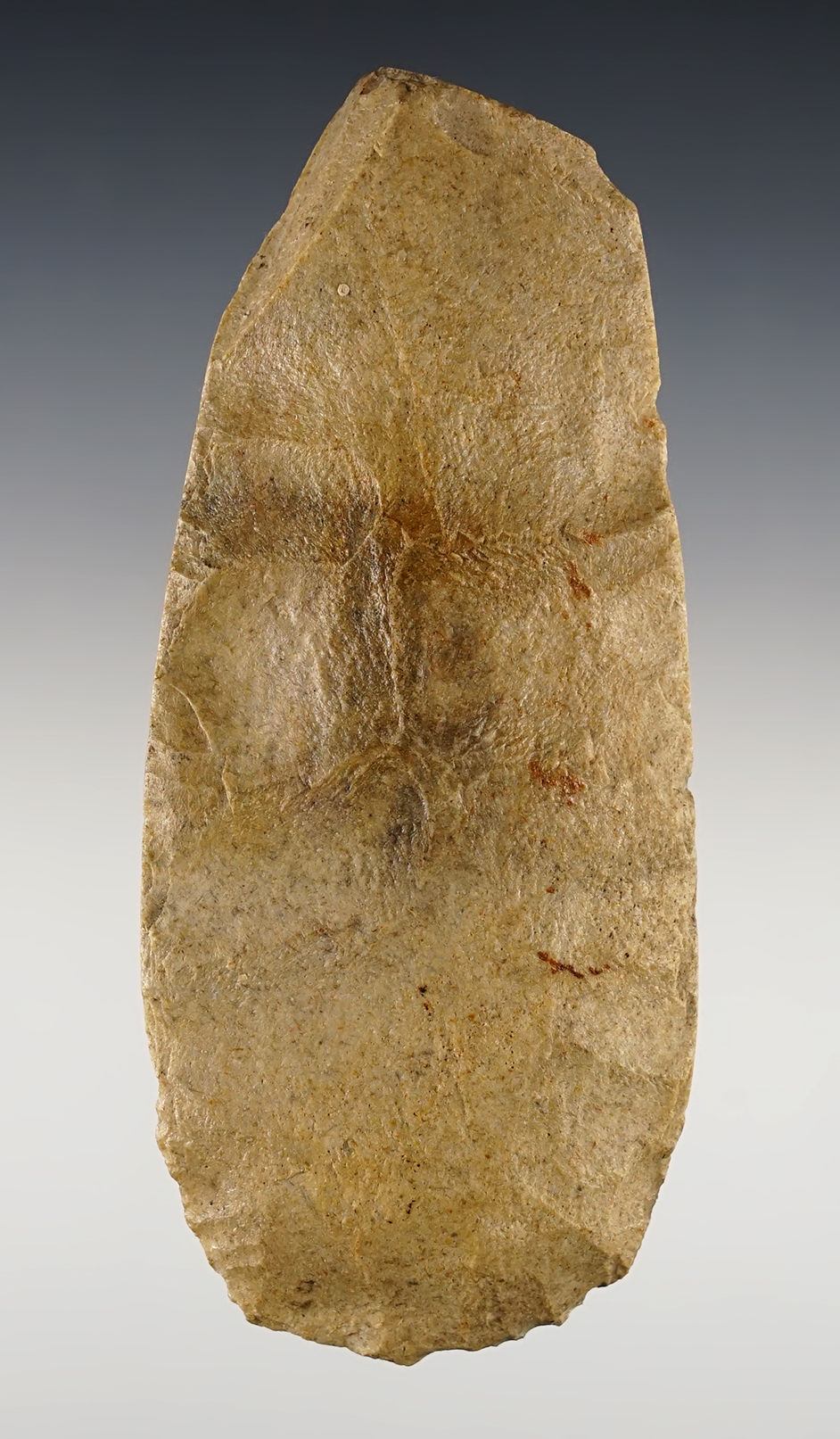 Heavily patinated 4 7/8" Adze made from Mill Creek Chert. Found in Illinois. 