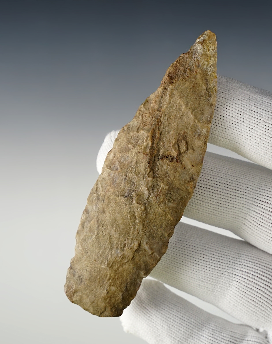 3 3/4" Paleo Lanceolate made from Fossil Chert, found in Ohio. Comes with a Jackson COA. 
