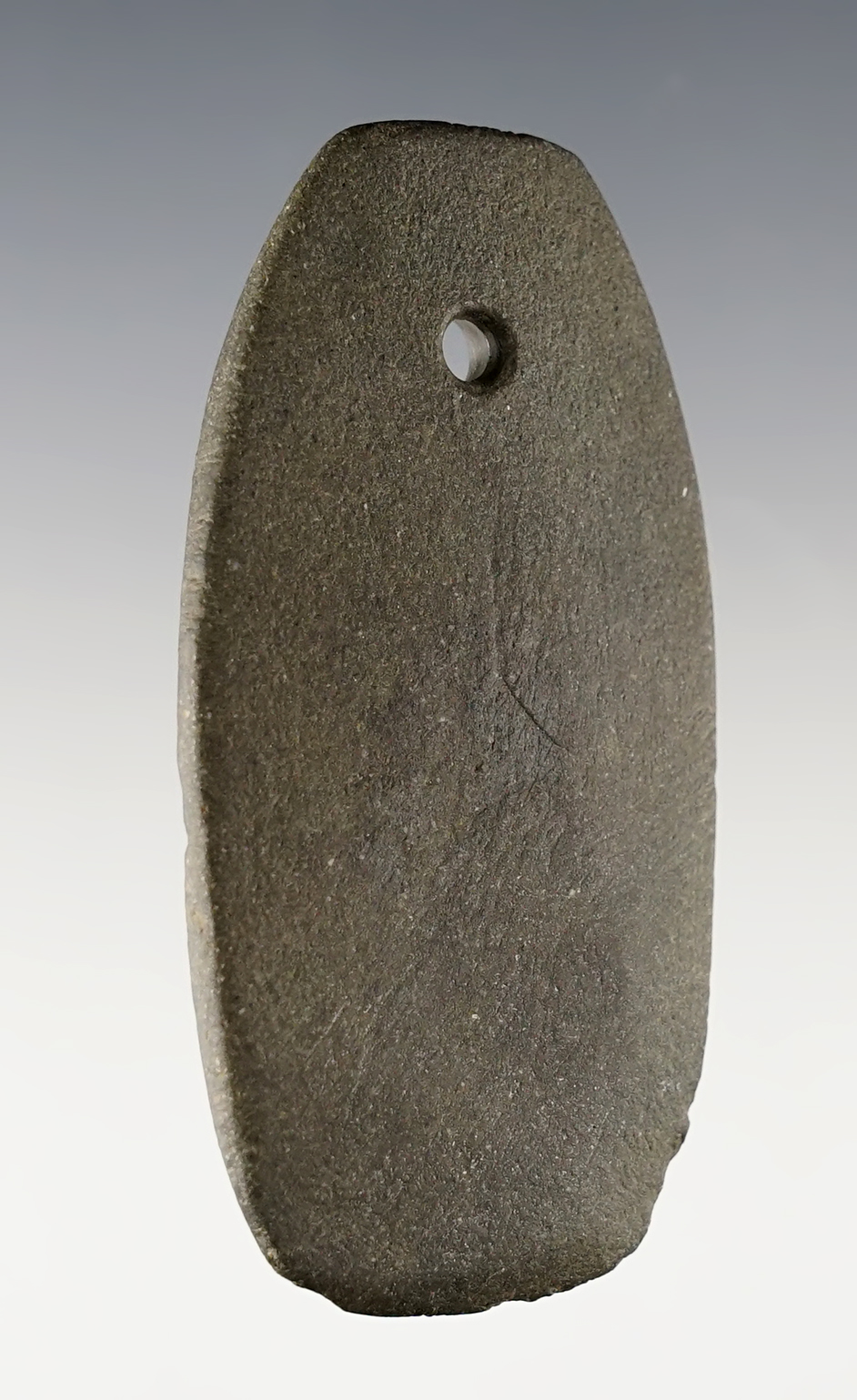 2 3/4" Pendant found in Fayette Co., Ohio. Thin and nicely made from Hardstone.