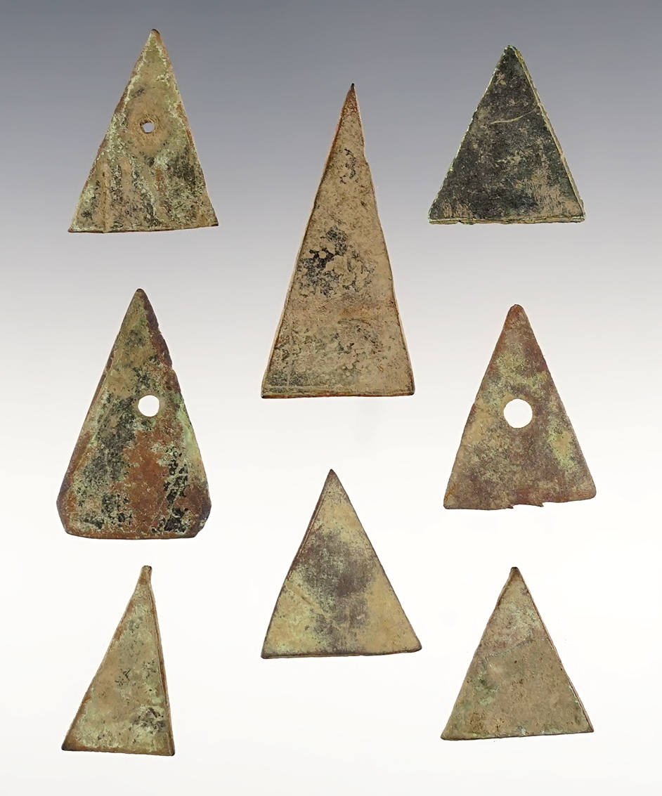 Set of 8 Kettle Points recovered at the White Springs Site in Geneva, New York.