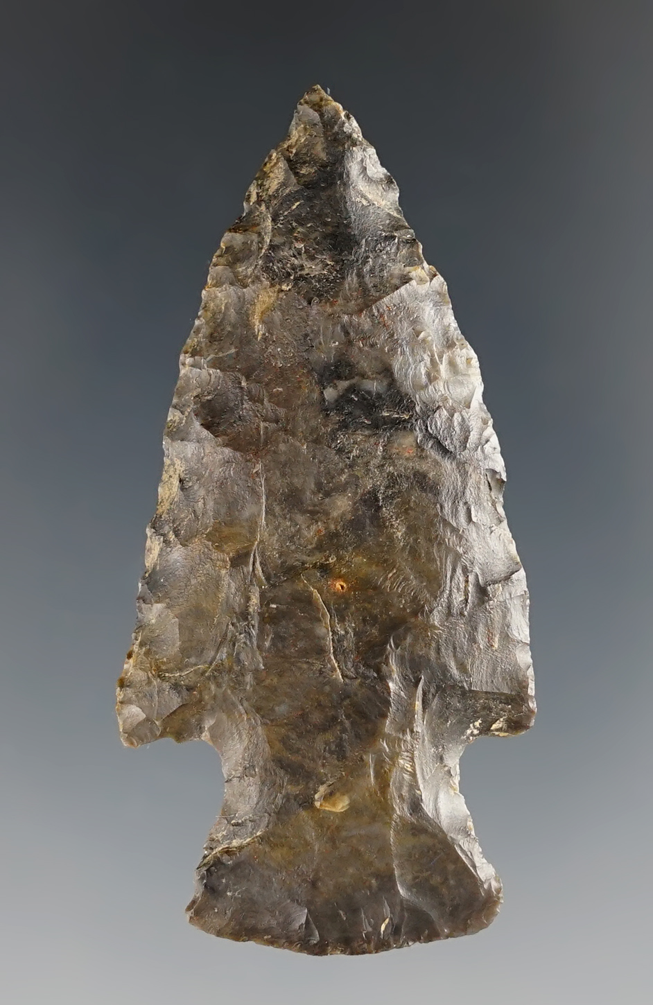 Nicely made 2 3/8" Hopewell found in Huron Co., Ohio. Ex. Jack Hooks collection.