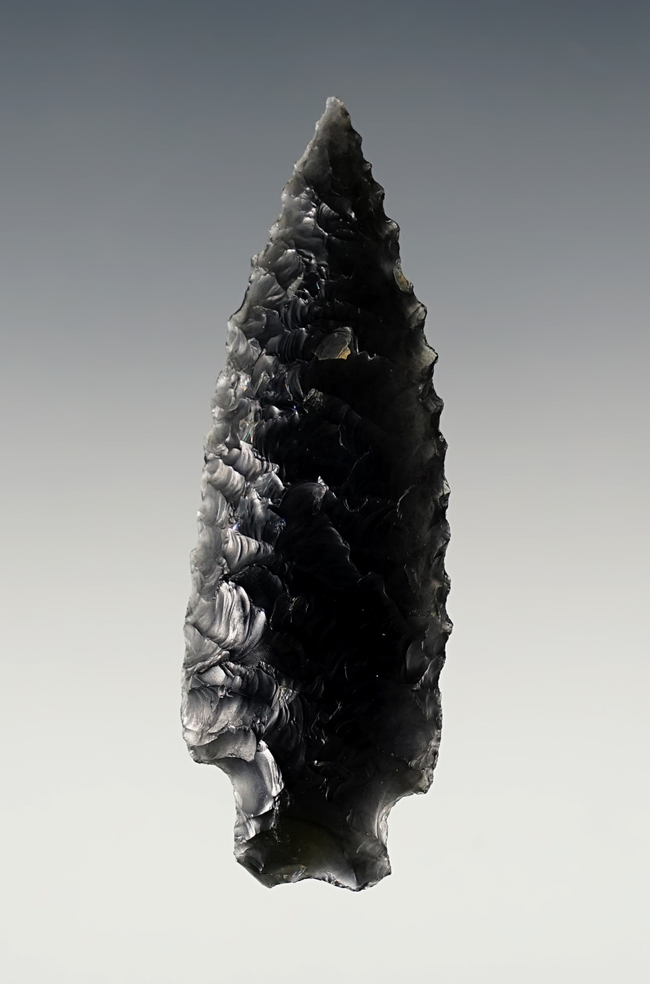 2 5/8" Gatecliff Split-Stem - Mud Lake ID. Ex Lynn Crandall, Dr. David Aptecker. Stermer COA.