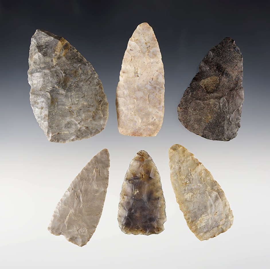 Set of 6 well patinated Ohio Blades. The largest is 3".