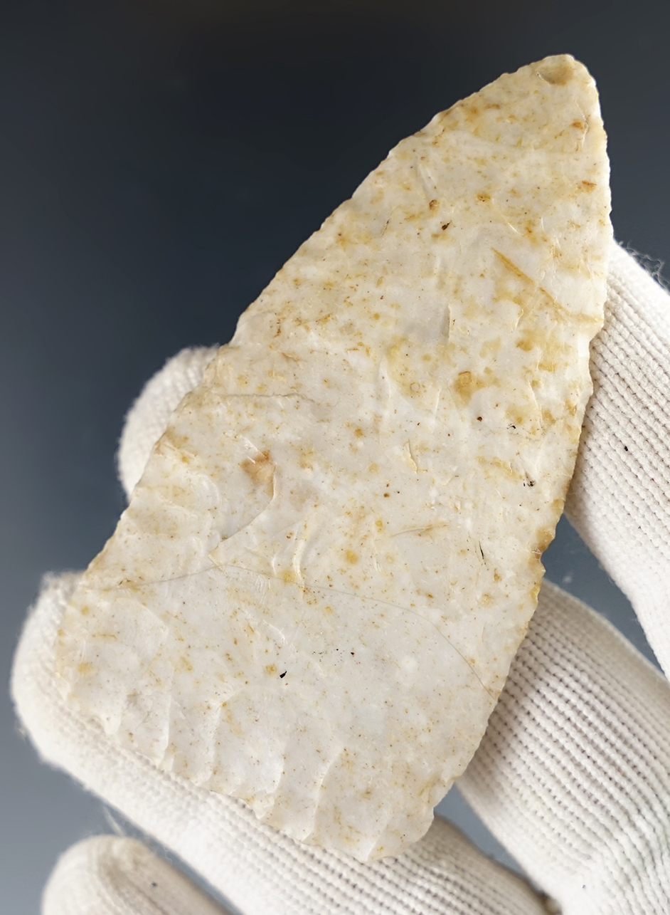 Thin 2 7/8" Knife made from Fossil Chert. Found near Eden, Sweetwater Co., Wyoming.