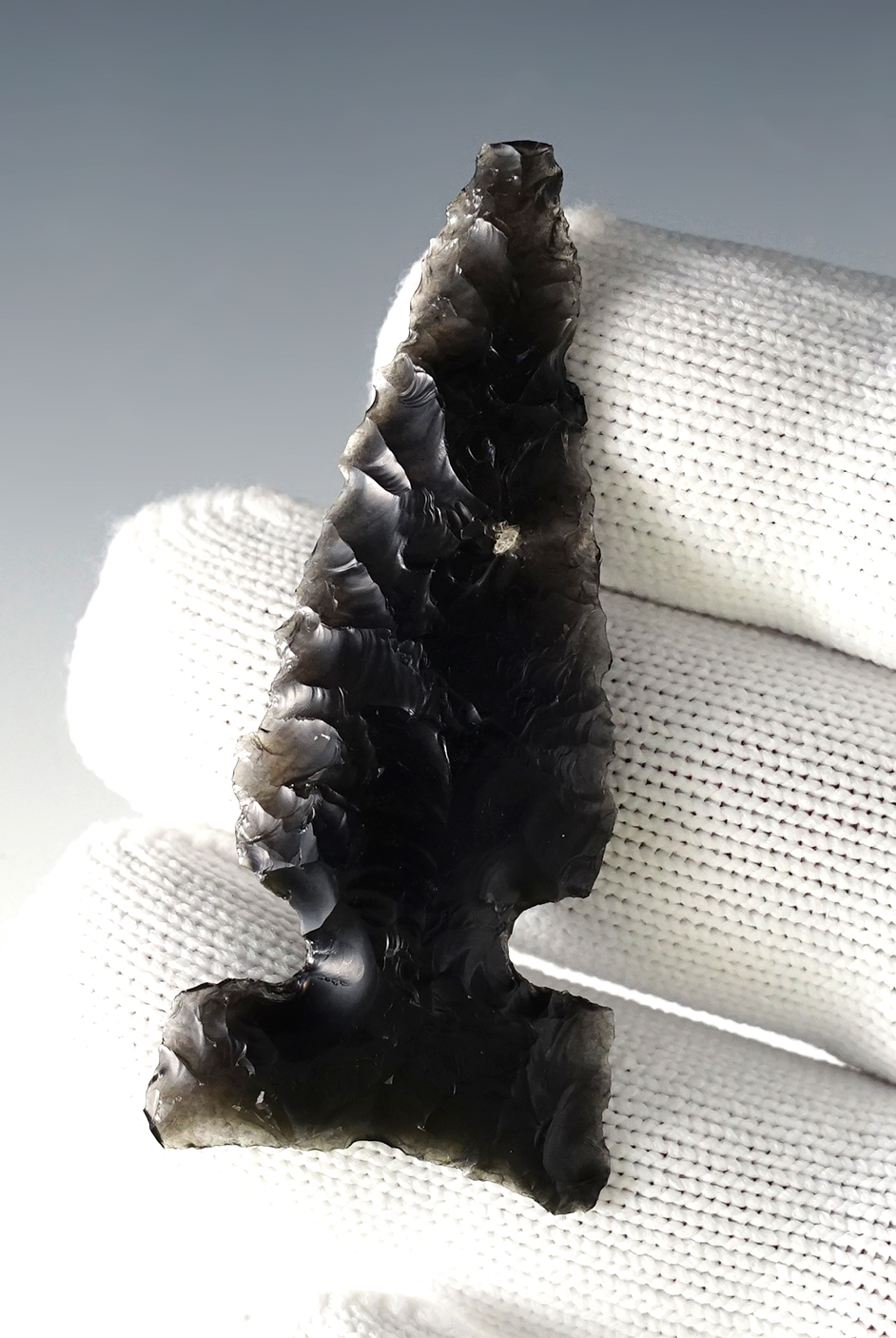 2 3/8" Northern Side-Notched made from Obsidian. Found in Southeastern Oregon.  COA.