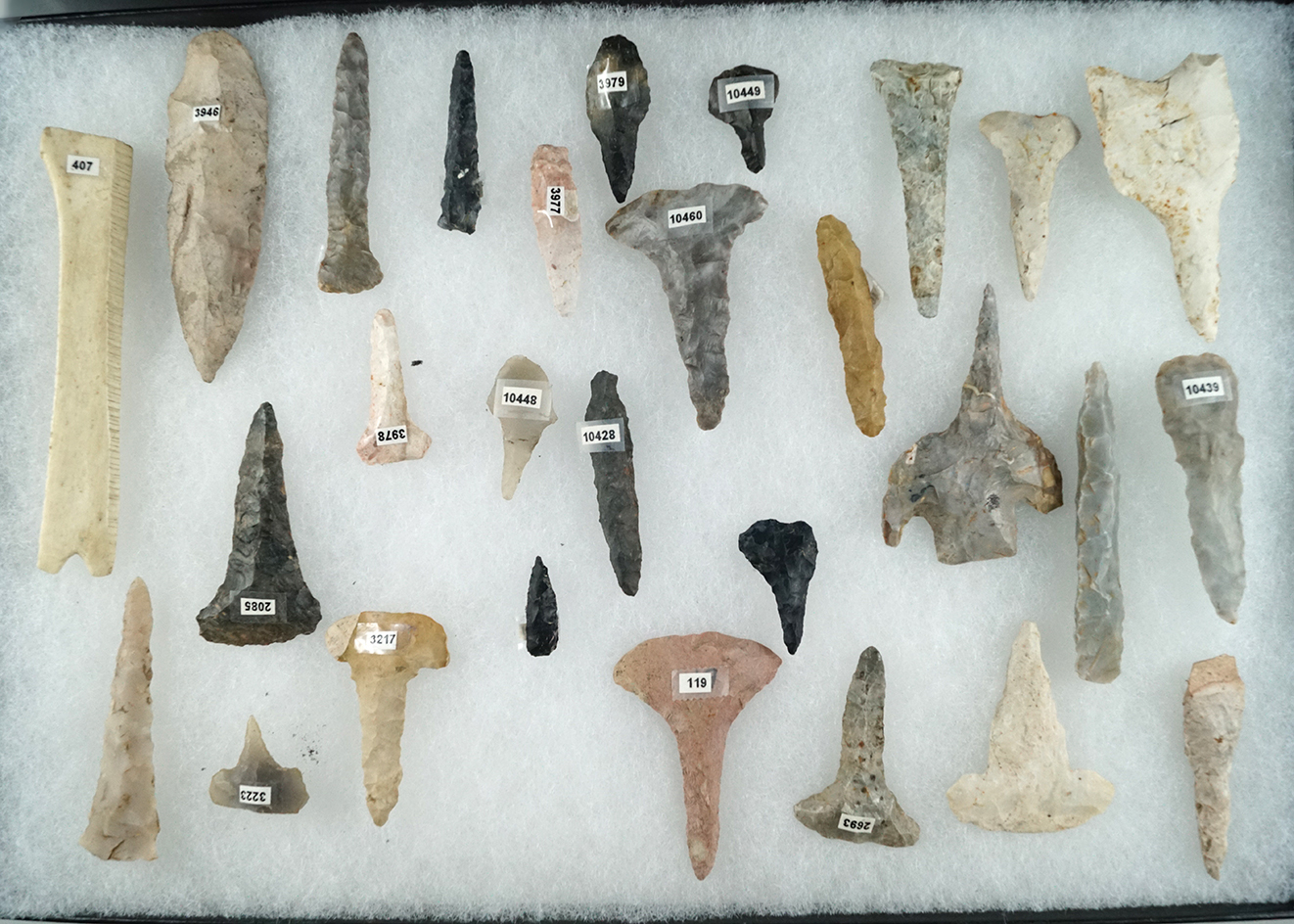 Lot of 28 Drills and Perforators from assorted flints and locations.  Largest is 4".