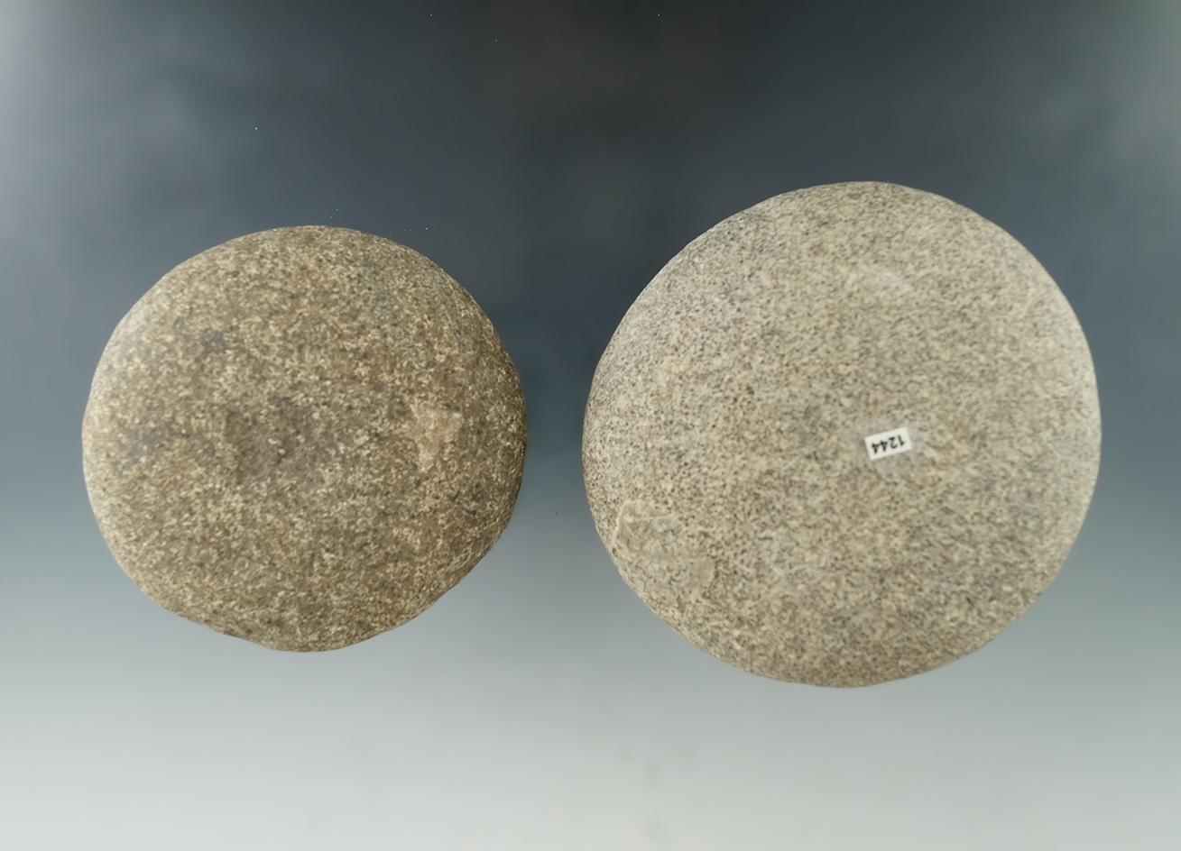 Pair of Hardstone Discoidals found in Ohio.  Largest is 3 3/4".