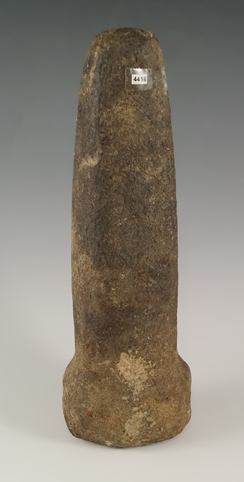 8 1/4" Long Pestle found in Belmont Co., Ohio. Ex. Gilbert Dilley Collection.