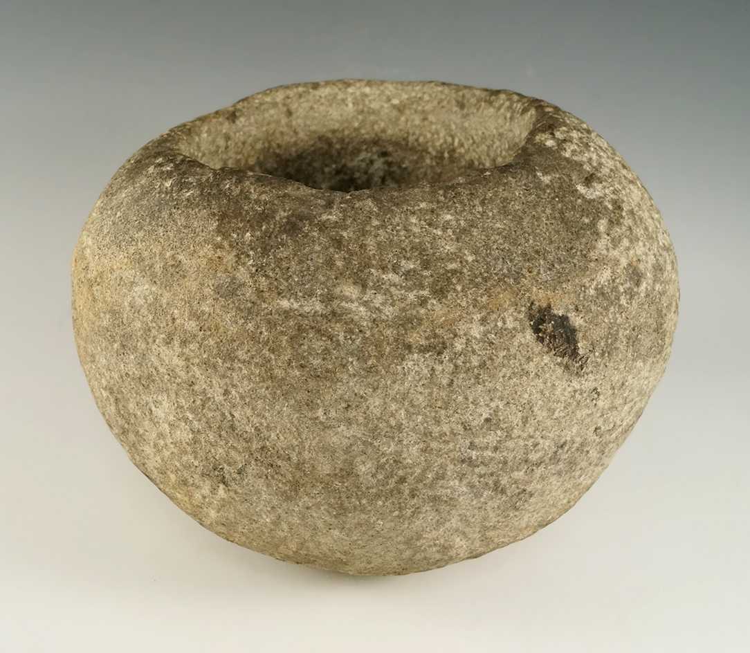 6 3/4" Wide Stone Mortar found in Miami Co., Ohio.