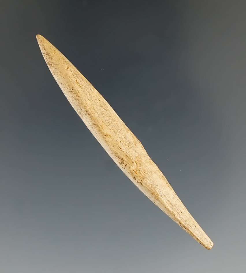 2 7/16" Bone Projectile Point found near the Pistol River, Oregon. Ex. Howard.  Bennett COA.