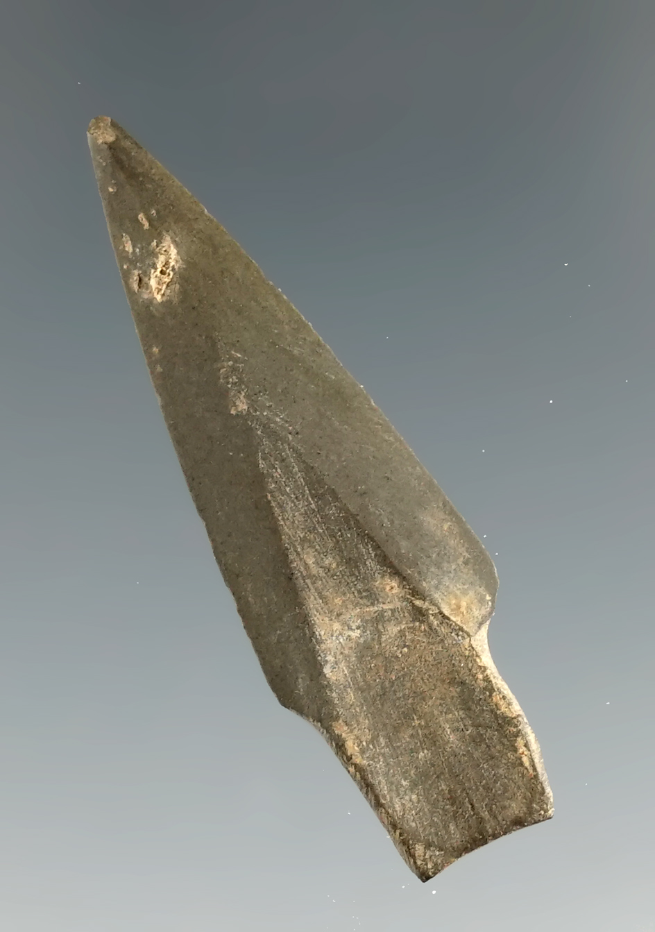 1 11/16" well styled Inuit slate arrow point found in Alaska.