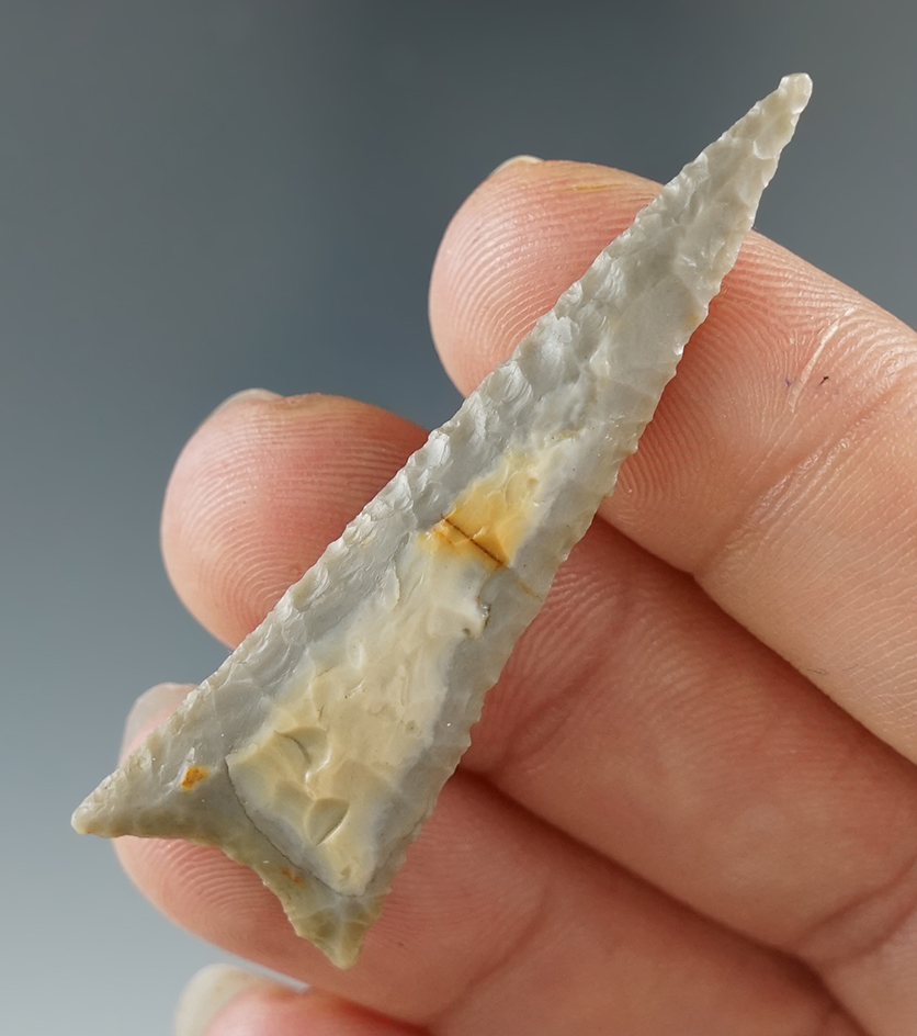 1 15/16" Canalino Triangle made from Franciscan Chert, found in California. Bennett COA.
