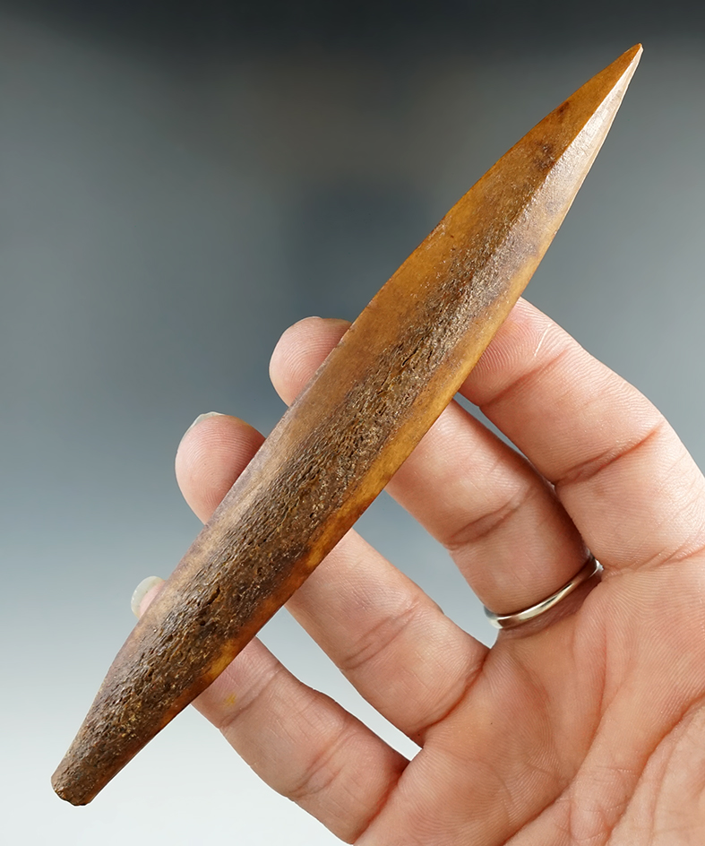 5 3/8" Walrus Bone Lance found on St. Lawrence Island off the Alaskan coast.