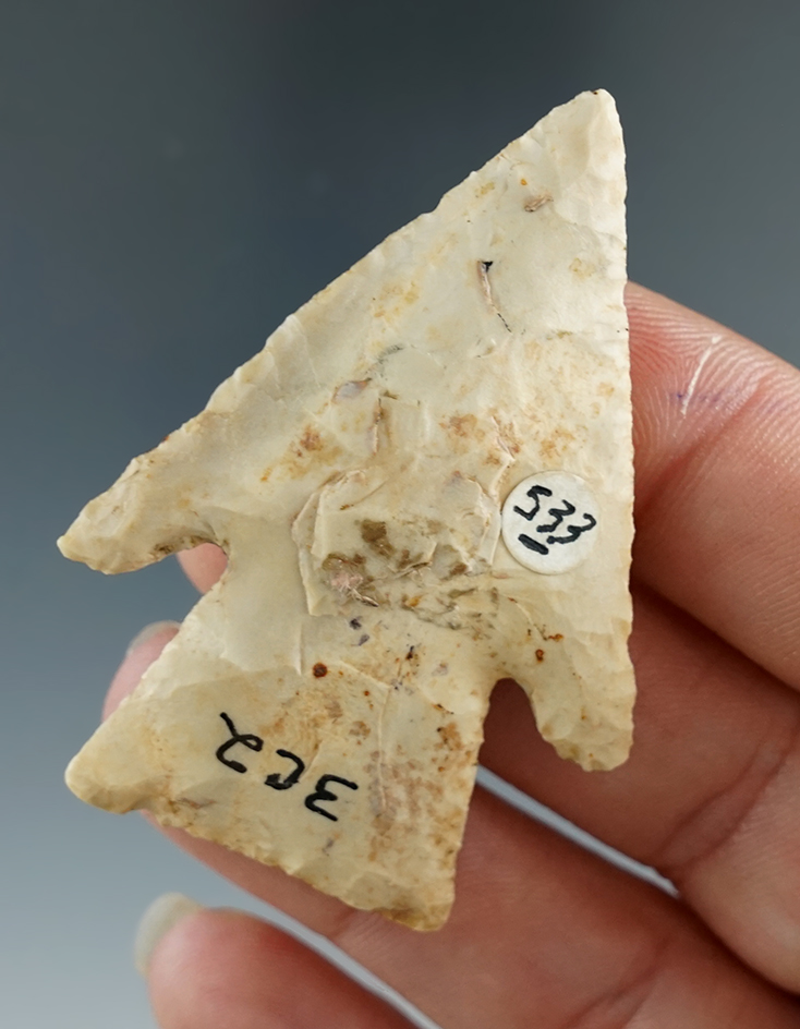 2 1/16" Hardin found in Arkansas. Ex. Lonnie Hartline, Ken Partain, Byron McDonald Collections.