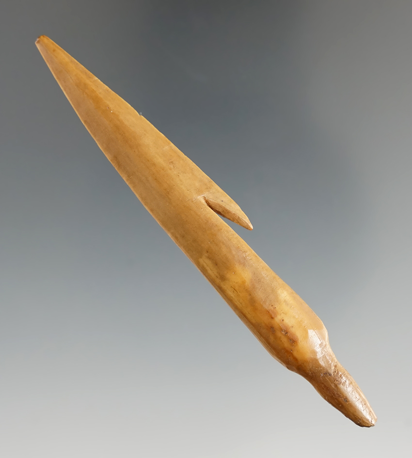 3 9/16" Bone Harpoon Tip found in Alaska. Comes with a Bennett COA.