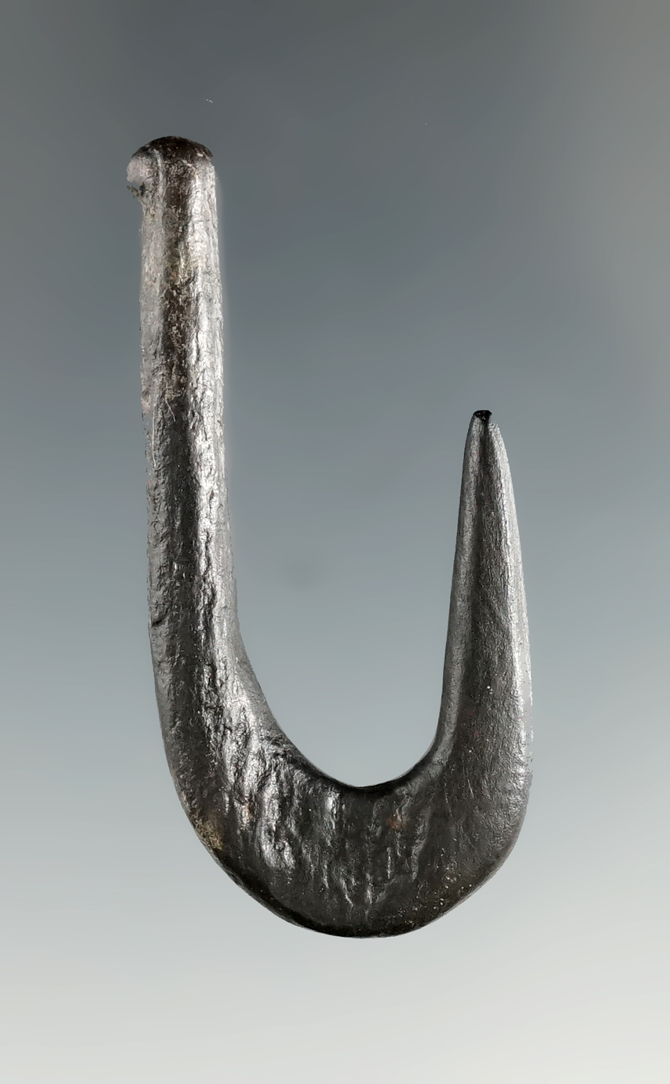 2" Bone Fishhook with minor restoration to the distal end. Found in North Florida.  Tatum COA.