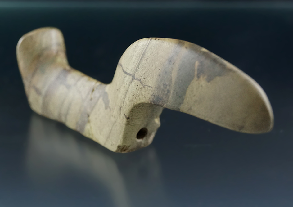 Pictured! Beautiful material on this 4 3/8" 1/2 restored Birdstone made from Glacial Slate - NY.